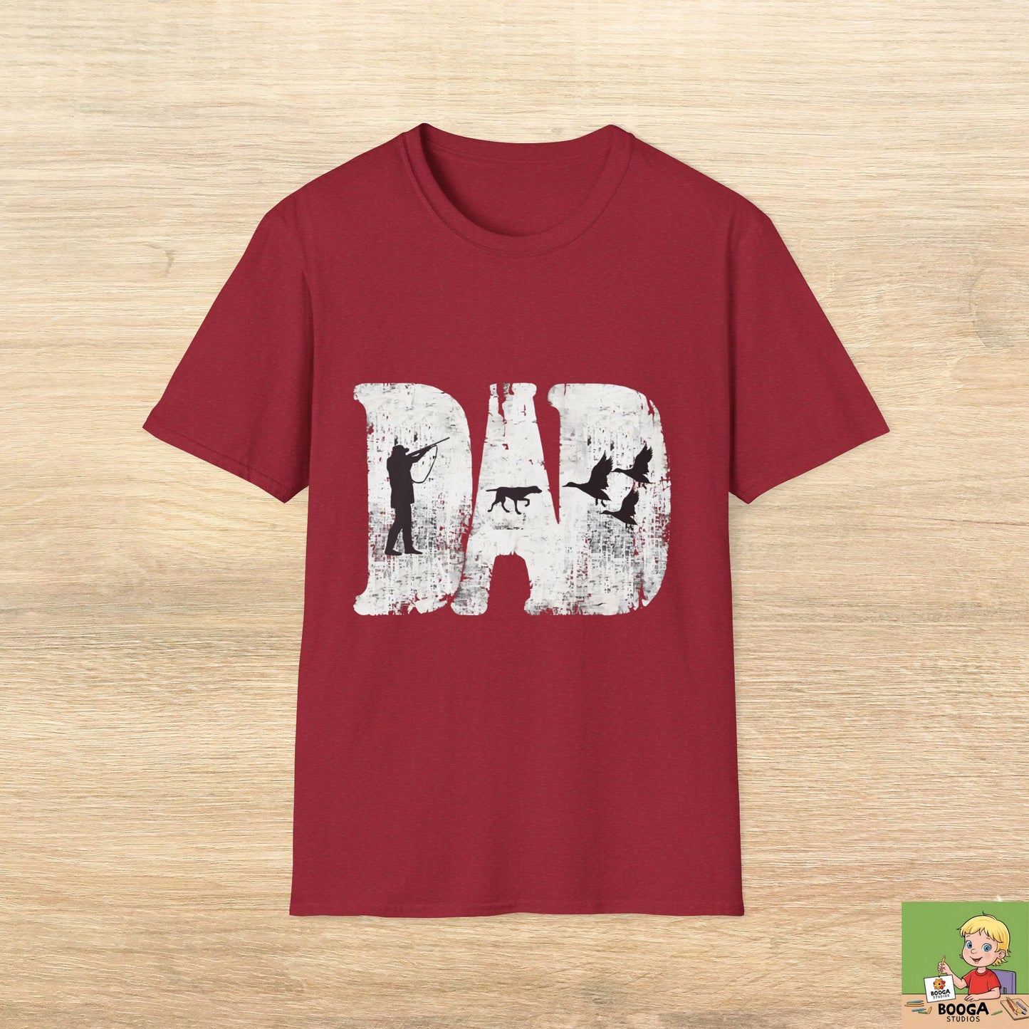 Dad Hunting Shirt for Fathers Day Funny Deer Hunter with Dog Gift for Dad Outdoorsman Camo Inspired Buck Hunting Tee