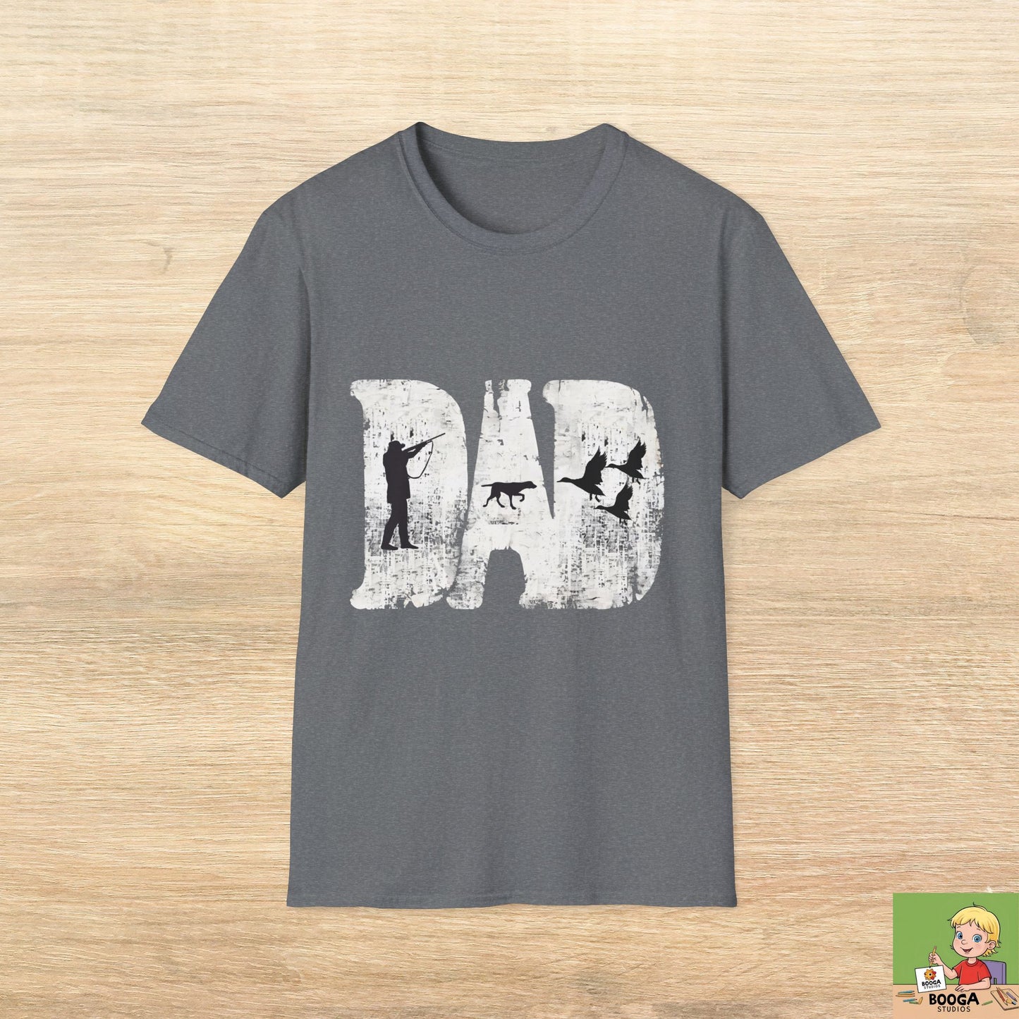 Dad Hunting Shirt for Fathers Day Funny Deer Hunter with Dog Gift for Dad Outdoorsman Camo Inspired Buck Hunting Tee