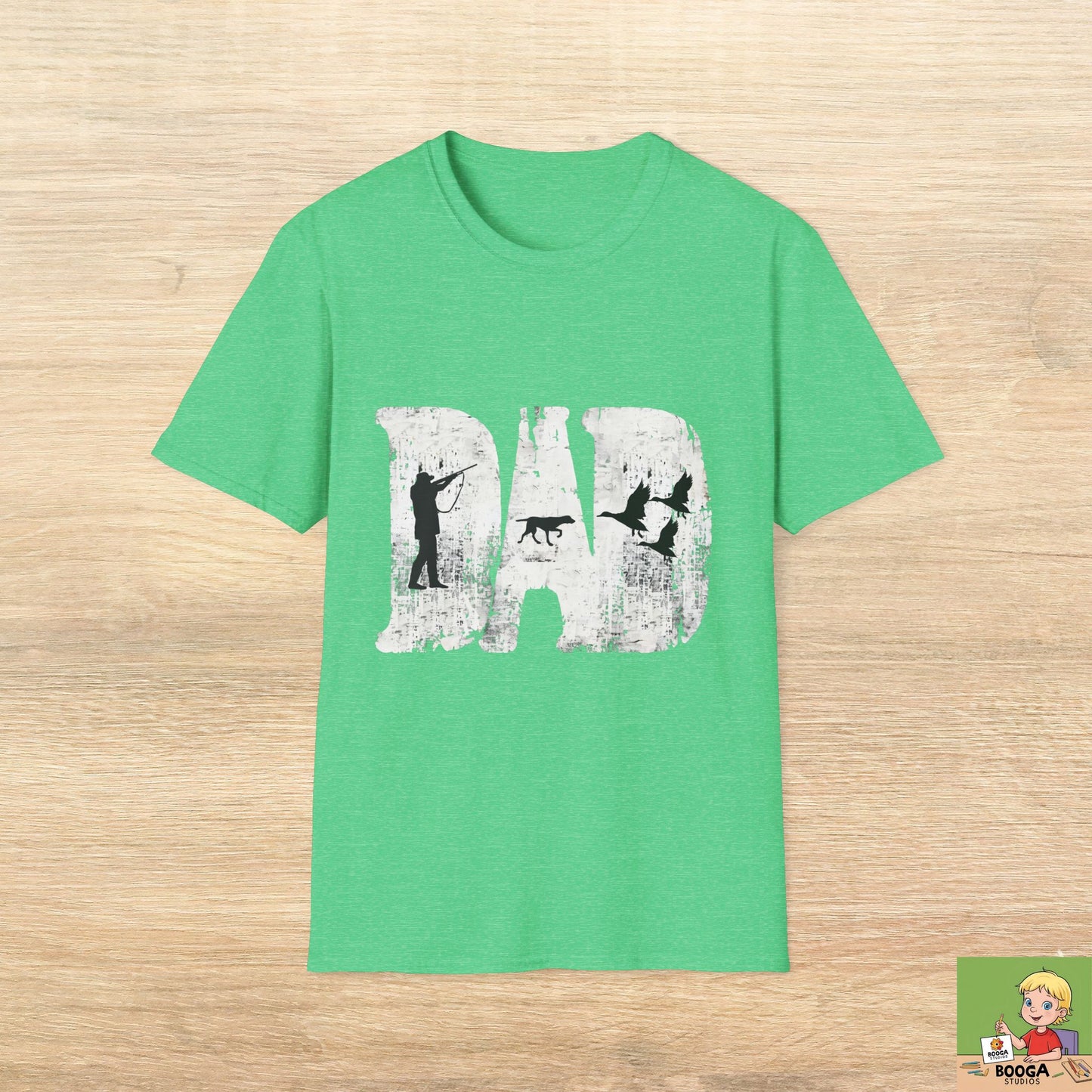 Dad Hunting Shirt for Fathers Day Funny Deer Hunter with Dog Gift for Dad Outdoorsman Camo Inspired Buck Hunting Tee