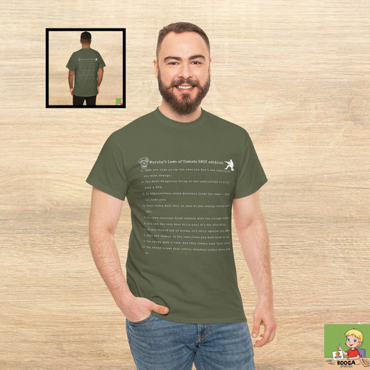 Murphy's Laws of Combat Shirt - Military Humor Tee for Veterans | Funny Tactical Combat Shirt Front & Back Design